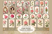 Shabby Chic Pink Roses Journal Pages, a Decorative Illustration by Coral Beauty (Thumbnail 1 of 5)