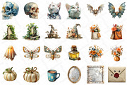 Watercolor Neutral Halloween Clipart, an Illustration by DreamPrint404 (Thumbnail 4 of 5)