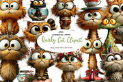Quirky Cat Clipart PNG, a Seasonal Illustration by CreationArt (Thumbnail 1 of 7)