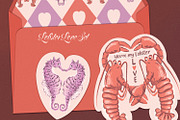 Valentine's Cards Die-Cut Shapes, a Seasonal Illustration by HannaSymo (Thumbnail 3 of 13)