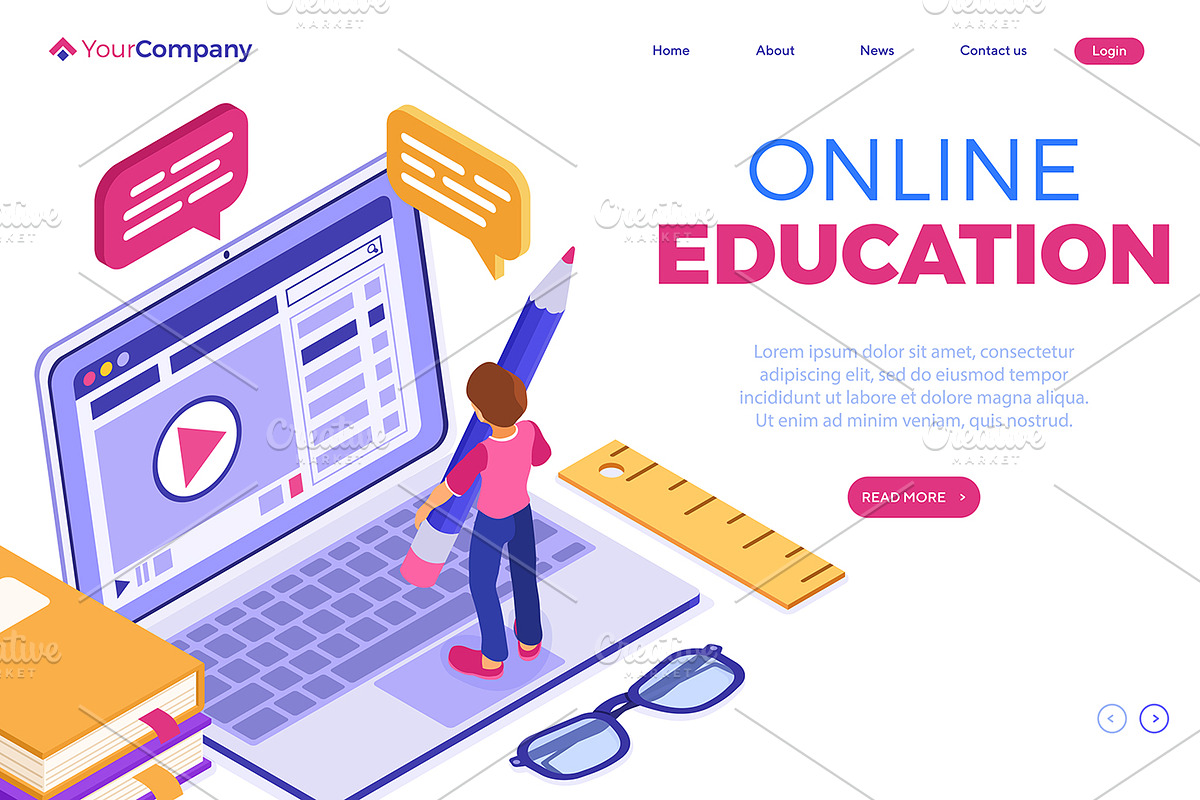 Online distance Education from Home, an Education Illustration by TAlex (Photo 6 of 6)