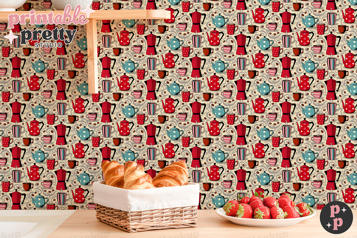Cottage Kitchen Wallpaper Mockup PSD, a Product Mockup by Printable Pretty Studio (Photo 8 of 11)