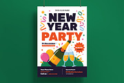 New Year Party Flyer Template, a Flyer Template by MightyDesign (Thumbnail 1 of 8)