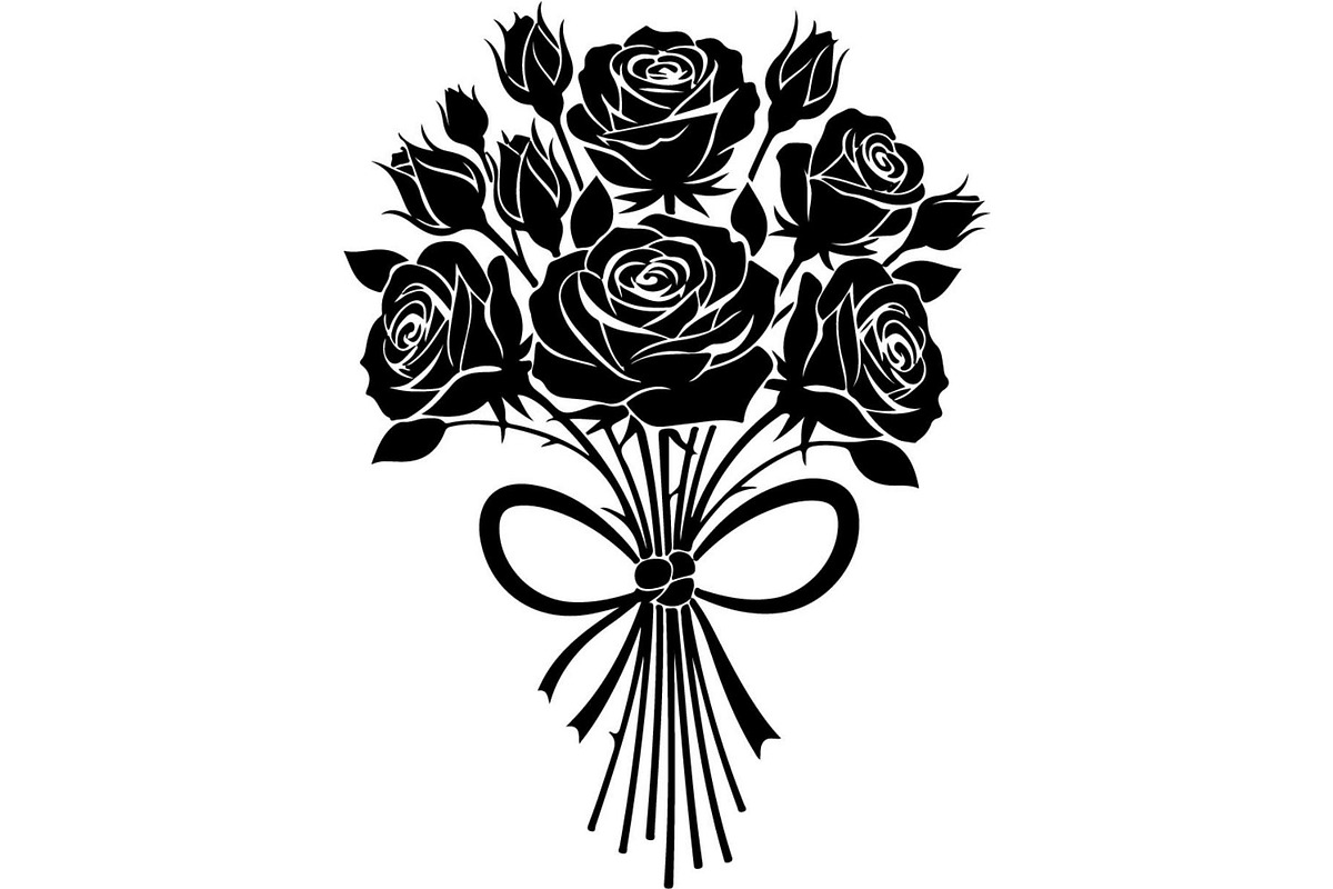 Wedding Flower Bouquet Silhouette, an Object Graphic by Creativeshirt (Photo 7 of 20)