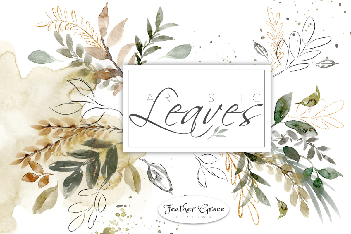 Watercolor Leaves & Washes, an Illustration by Feather Grace Designs (Photo 1 of 11)
