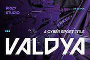 Valdya – Cyber Sport Title Font, a Sans Serif Font by Drizy (Thumbnail 1 of 8)