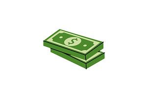 Two stack of dollar bills. Money, a Finance Illustration by GraphiShop