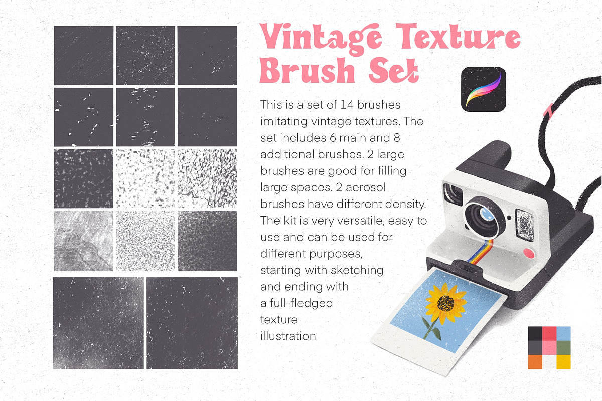 Texture Brush Set for Procreate, a Brush Add-On by Maria Summer (Photo 2 of 8)