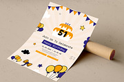 Birthday Invitation Card Layout, a Stationery Template by MightyDesign (Thumbnail 2 of 7)