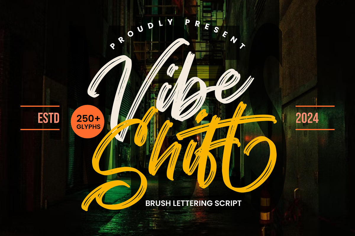 Vibe Shift - Textured Brush Script, a Script Font by Inviline.co (Photo 1 of 12)