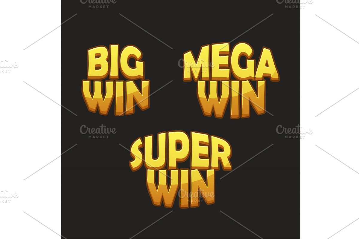 Slot symbols-Big Win, Mega Win and, an Object Illustration by BabySofja