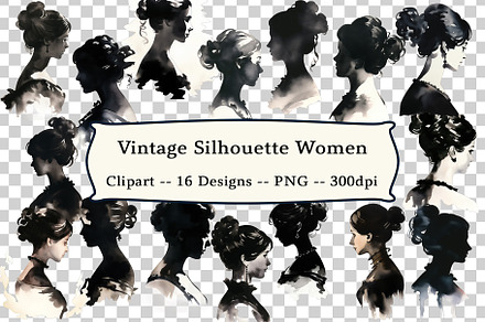 16 Vintage Silhouettes Clipart