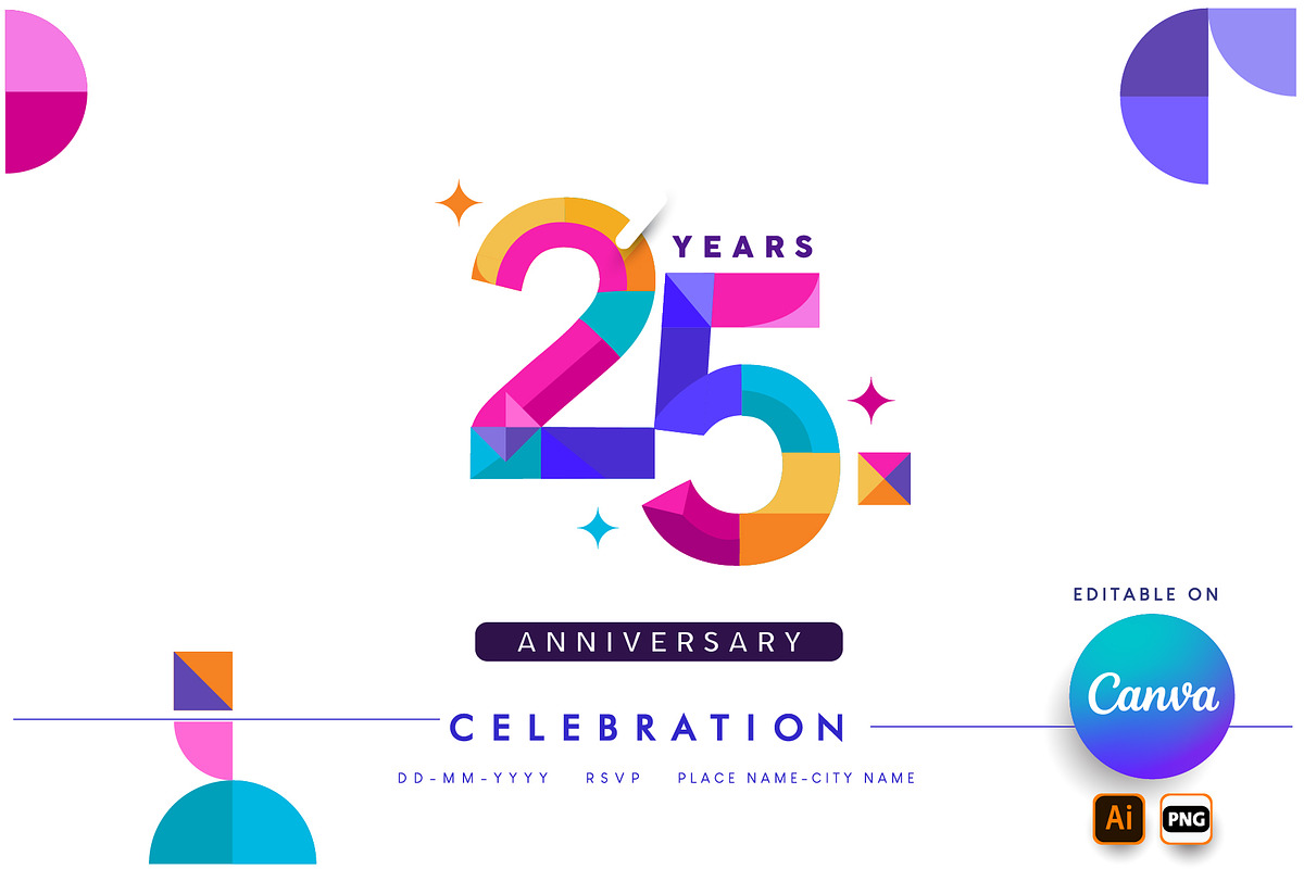 Modern Anniversary Logo Sets, an Invitation Template by OtpirusGraphic (Photo 1 of 7)