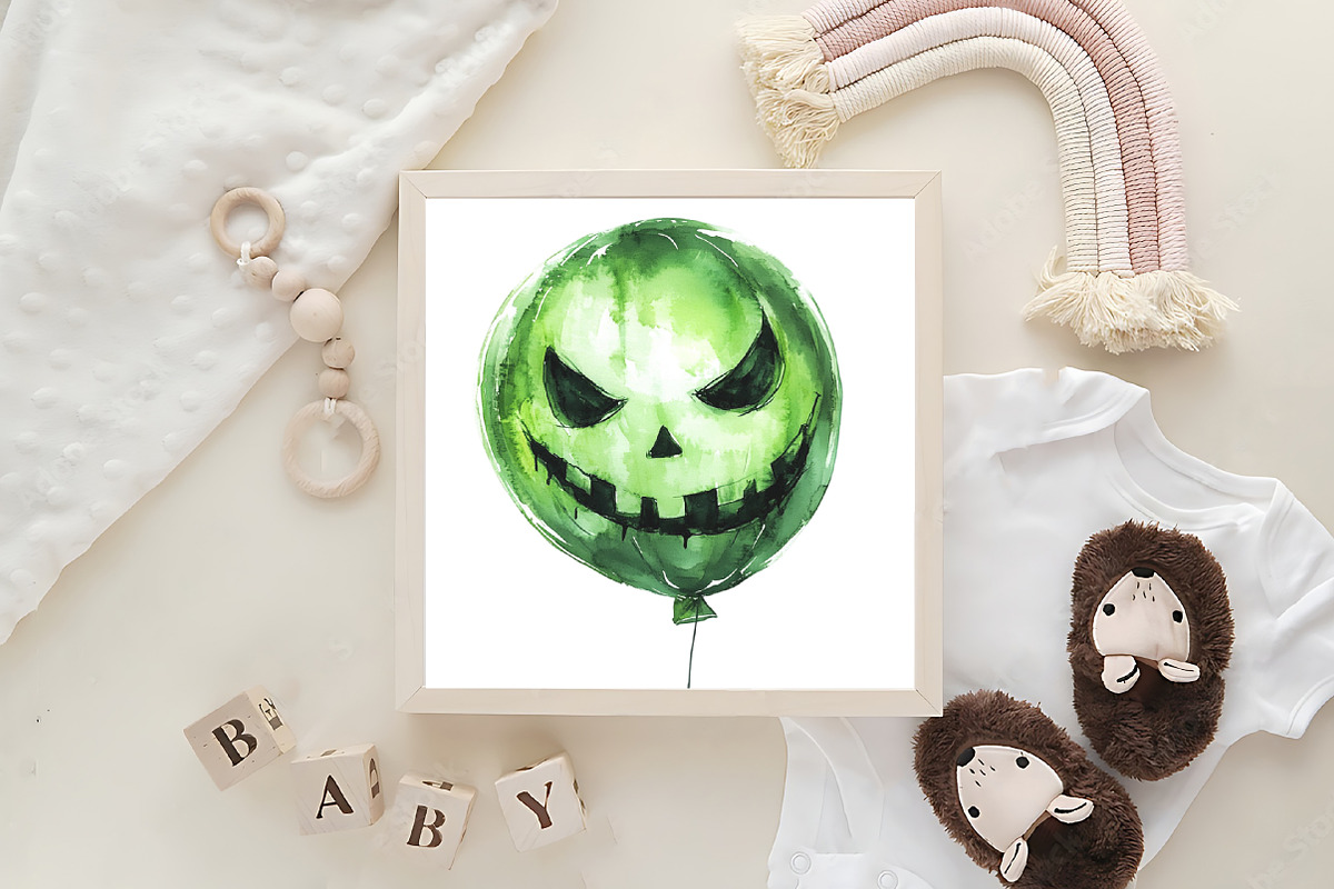 Green & White Halloween Clipart, an Illustration by CraftArtStudio (Photo 6 of 6)