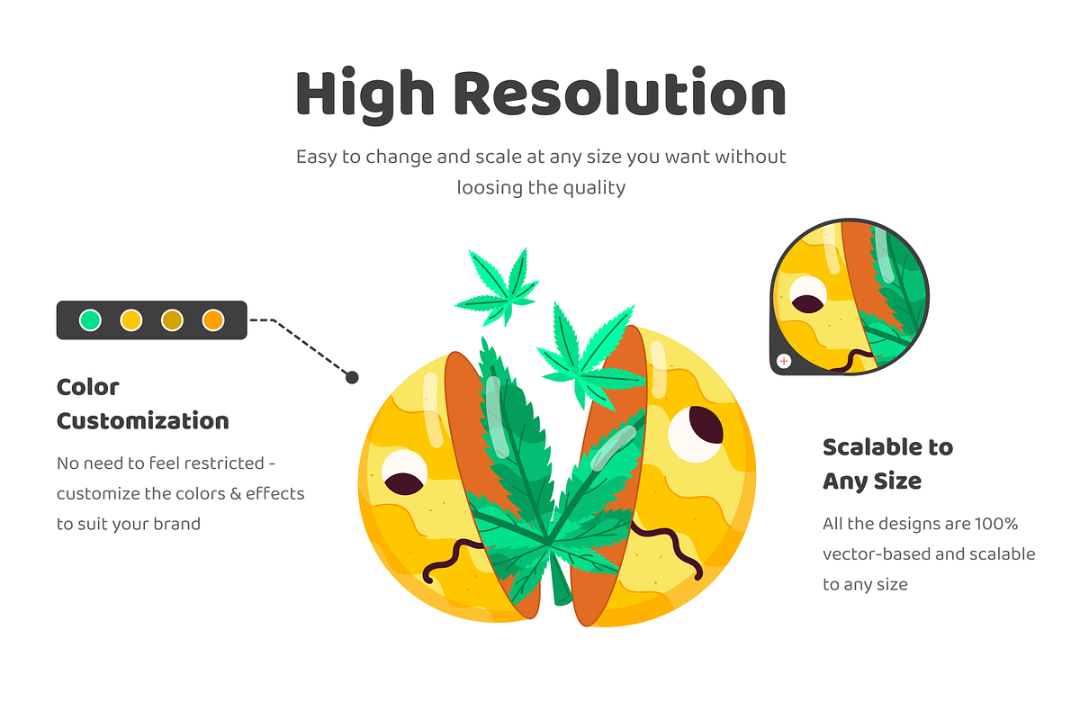 Animated Weed Stickers, a Duotone Icon by Vectors Market (Photo 3 of 7)
