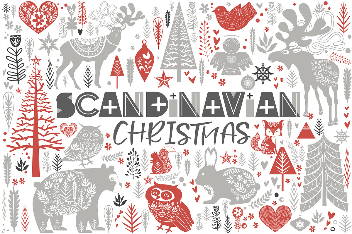 Scandinavian Christmas set, an Animal Illustration by Mio Buono (Photo 1 of 7)