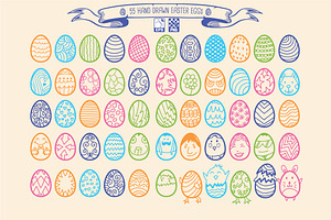 55 Hand Drawn Easter Eggs