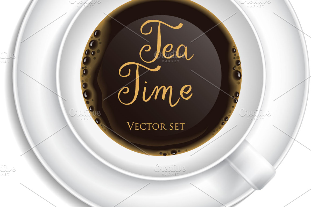 Realistic Tea cups, top view, an Object Graphic by Sunny Design (Photo 1 of 4)