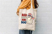 Red White And Boo Patriotic PNG, a Seasonal Illustration by CrexoraLab (Thumbnail 4 of 4)