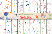 Watercolor Splashes patterns, a Pattern Graphic by DollyPotterson (Thumbnail 1 of 7)