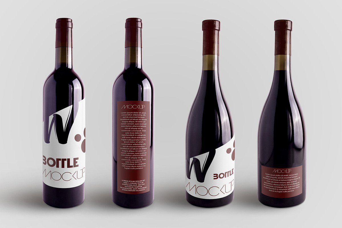 Wine Bottle Mock-Up Set in PSD, a Product Mockup by PSD Market (Photo 7 of 8)