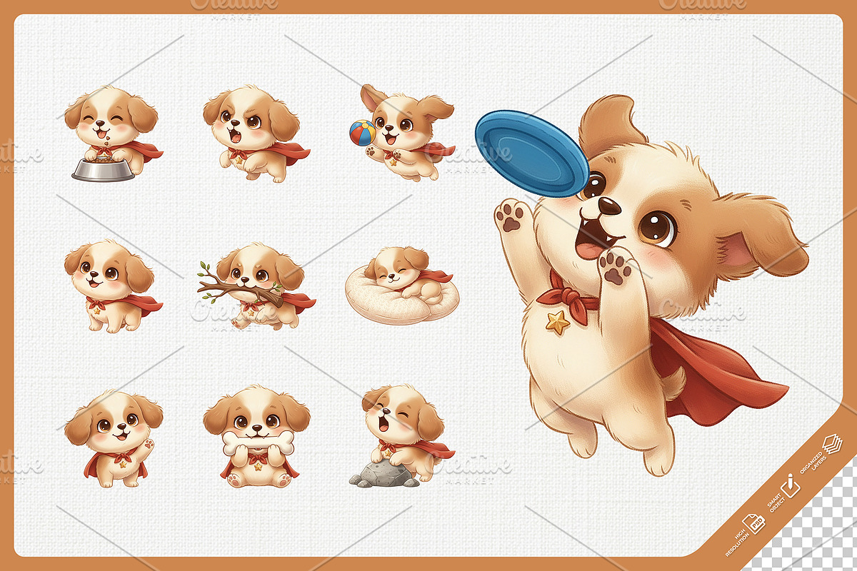 Kawaii Dog Cute Character, an Animal Illustration by Gohsantosa (Photo 4 of 4)