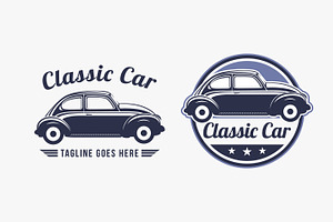 Set Vintage retro classic car logo