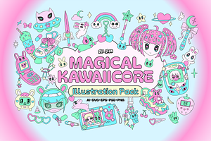 Magical Kawaiicore Illustration Pack