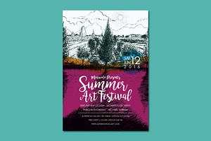 Hand Drawn Summer Village Flyer, a Flyer Template by ashenterprise