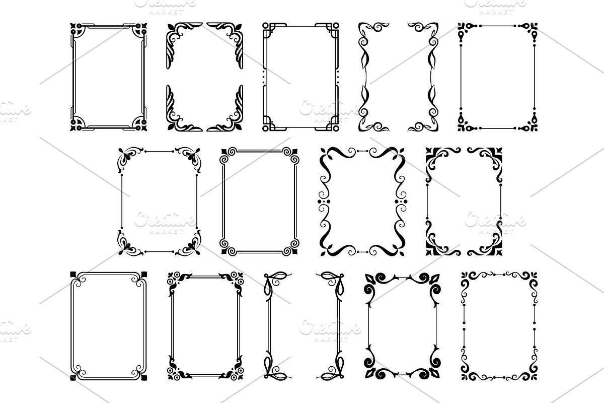 Decorative frames. Vintage, an Illustration by Things for designers