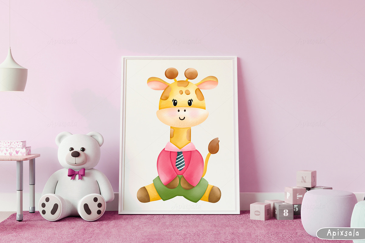 Watercolor Back to School and Animal, an Animal Illustration by Apixsala (Photo 8 of 12)