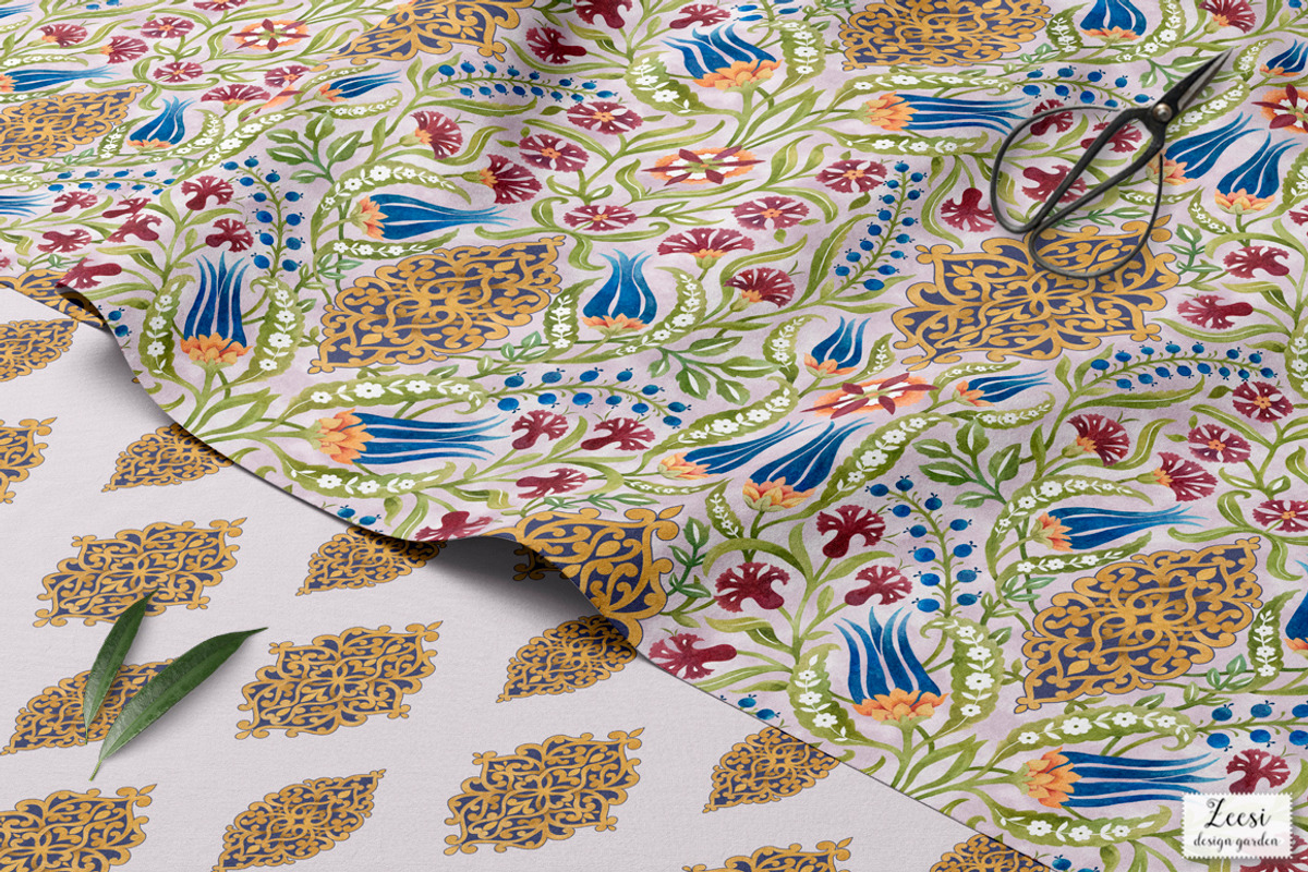 Turkish Tulips Pattern & Motifs, a Pattern Graphic by Zeesi Design Garden (Photo 10 of 12)