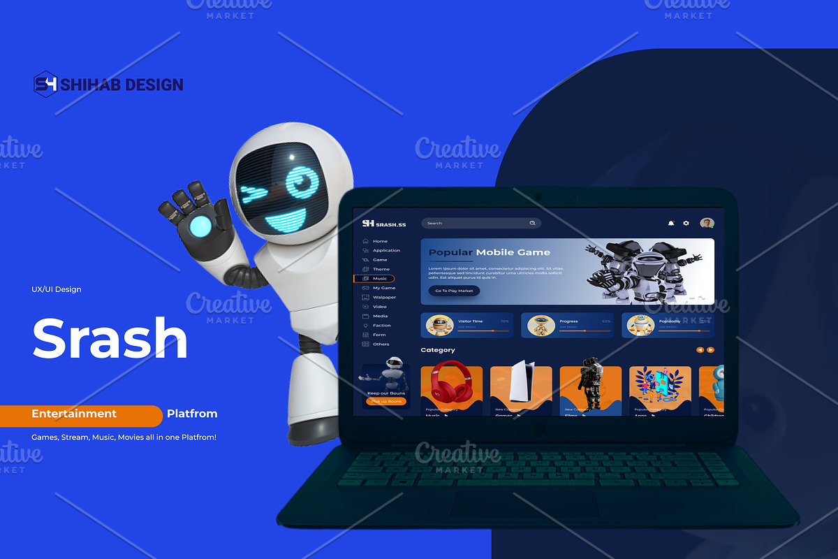 Srash Dashboard UI, an UI Kit Template by skshihabulislam (Photo 3 of 3)