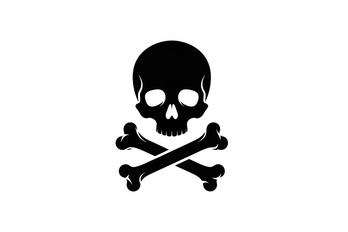 Skull & Crossbones Silhouette Vector, an Illustration by jahid234 (Photo 9 of 51)
