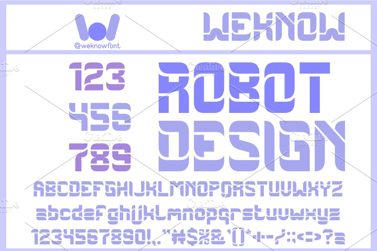 Robot Design Font, a Font by weknow (Photo 1 of 8)