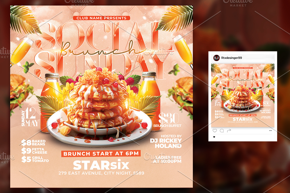 Brunch Flyer Template, a Flyer Template by RTXdesinger99 (Photo 3 of 3)