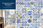Azulejo Tiles Wall Mural Print, a Wallpaper Graphic by ilonitta (Thumbnail 6 of 10)