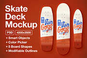 Skateboard Deck Mockup, a Product Mockup by Evan Molina (Thumbnail 1 of 3)