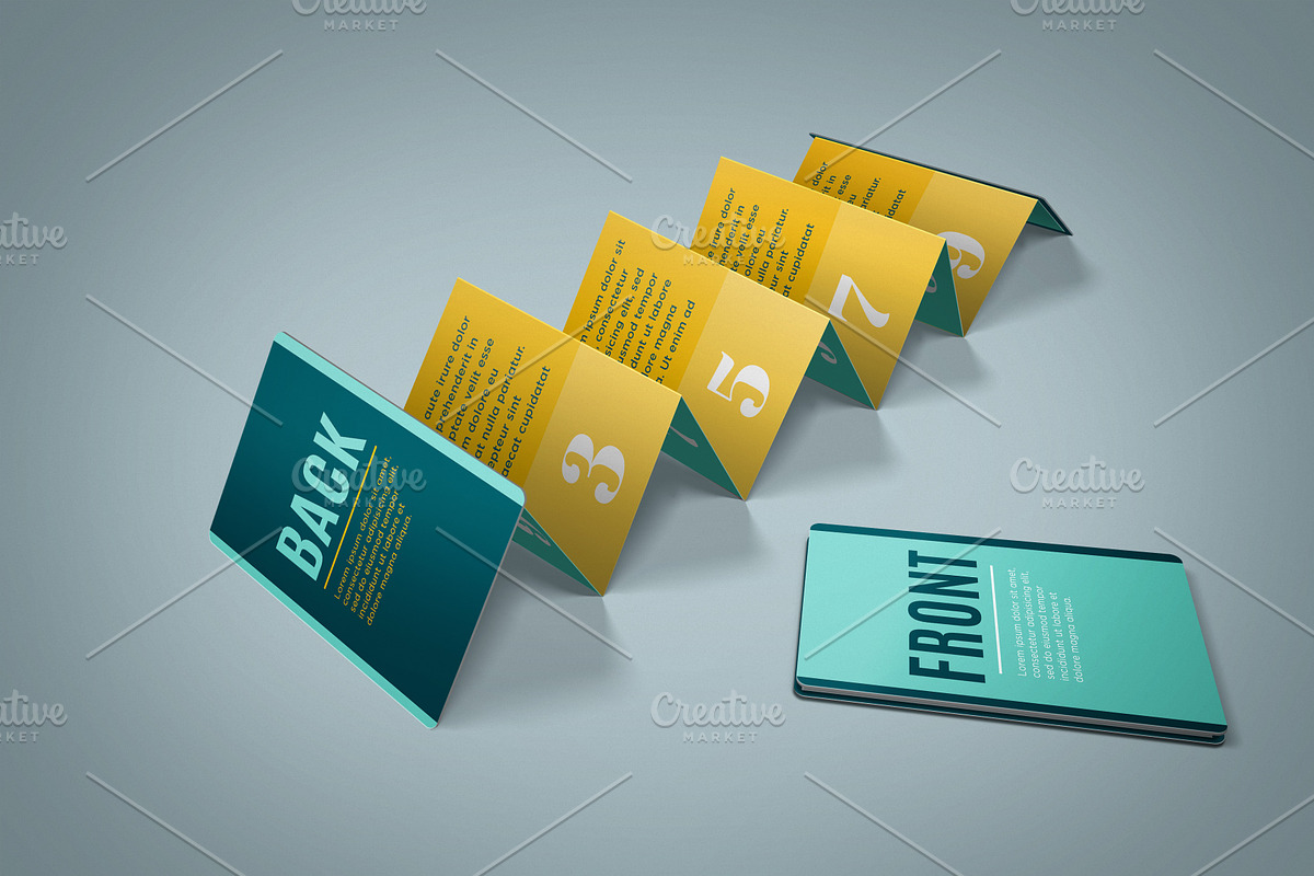 4x Z-Card Mock-up - 10 Panels C-Fold, a Print Template by carina.reis