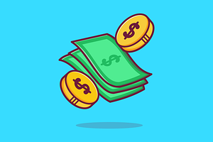 Money Gold Coin Floating Cartoon, a Finance Illustration by Catalyst Labs