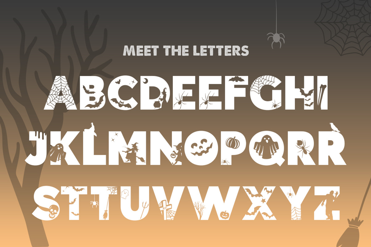 Trick or Treat Silhouette Font, a Font by Salt & Pepper Designs (Photo 2 of 5)