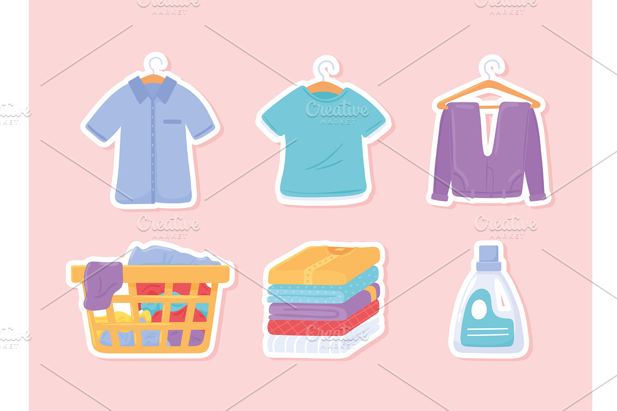 laundry cloth hanging, an Illustration by studiogstock