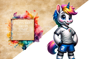 Soccer Football Unicorns PNG Set