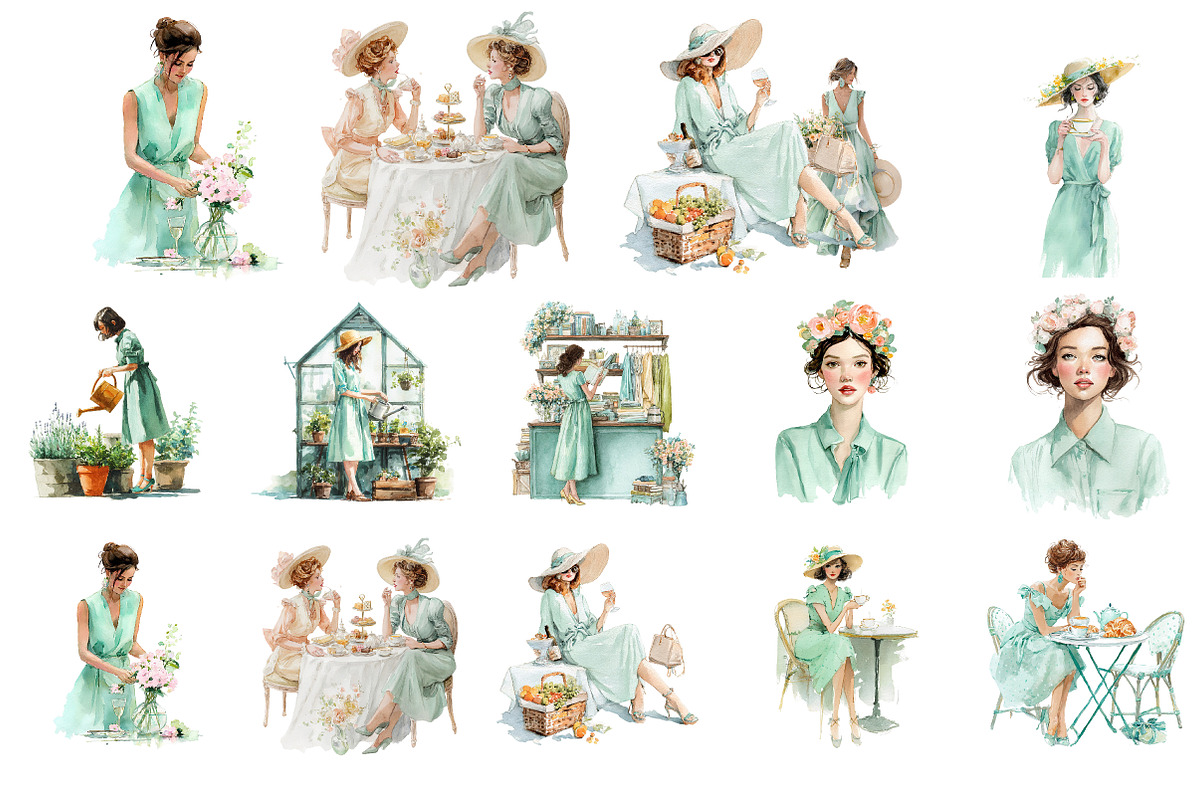 Watercolor Spring Scenes Clipart, an Illustration by DreamArtGraphic (Photo 4 of 4)