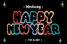 Happy New Year - Cartoon Font Types