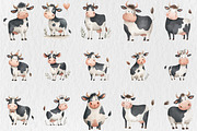 Watercolor Funny Cow Clipart, a Seasonal Illustration by Rose Art (Thumbnail 4 of 7)