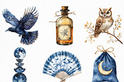 Watercolor Toile Witch Clipart, an Illustration by Craft Nest (Thumbnail 4 of 6)