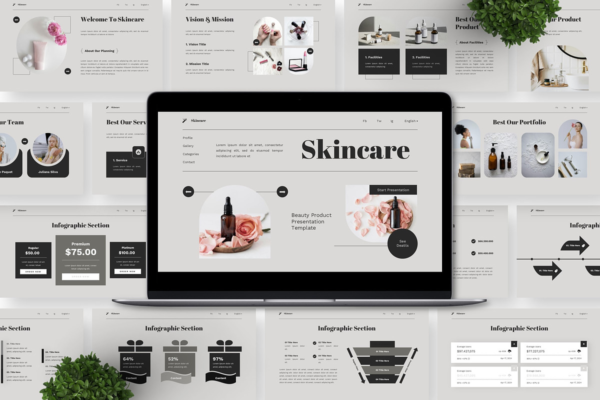 Skincare - Beauty Product Powerpoint, a Presentation Template by Deepslide Studio (Photo 2 of 6)