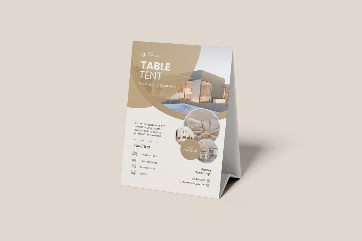 Table Tent Mockup, an Advertising Mockup by YurnalisPerix (Photo 2 of 5)