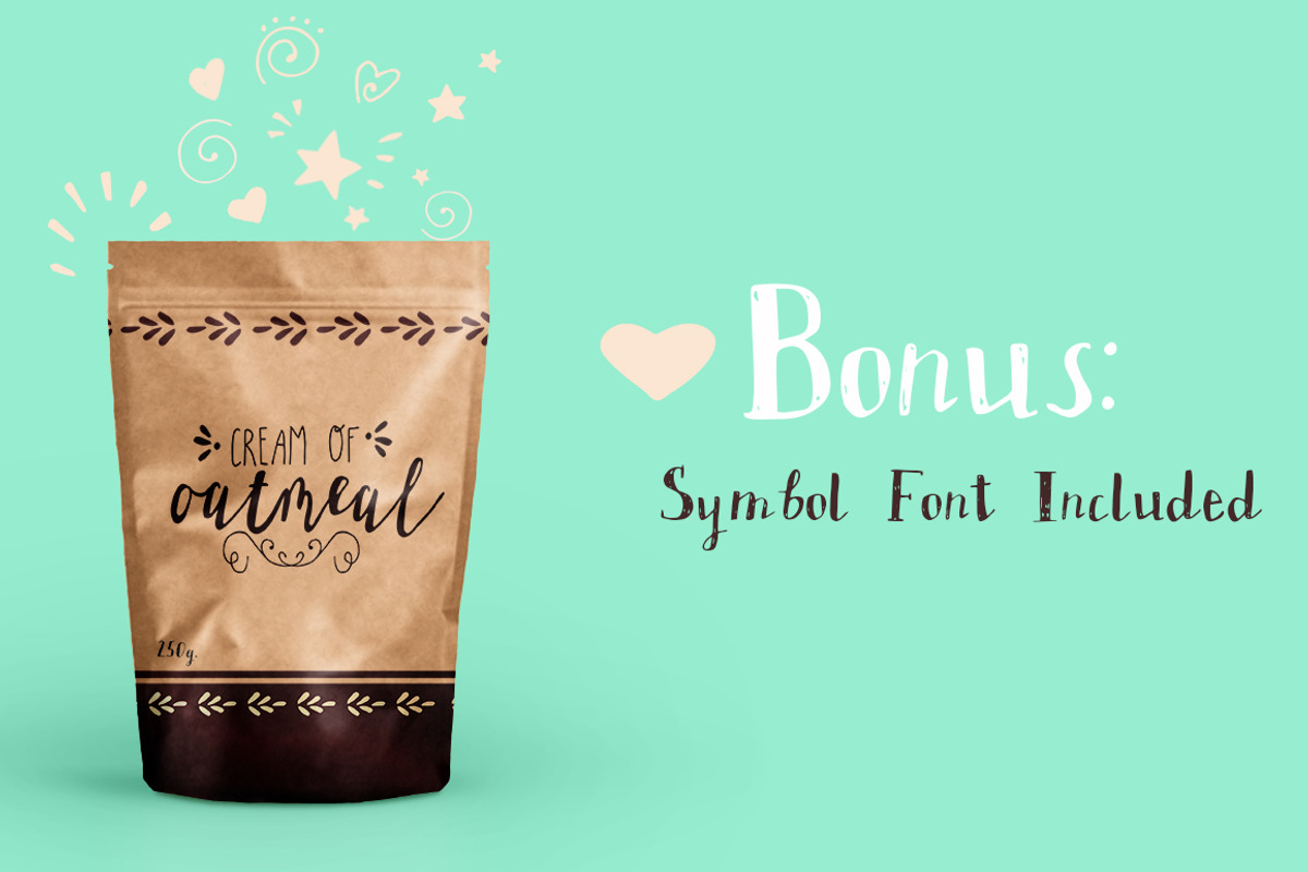 Cream of oatmeal font trio preview 4